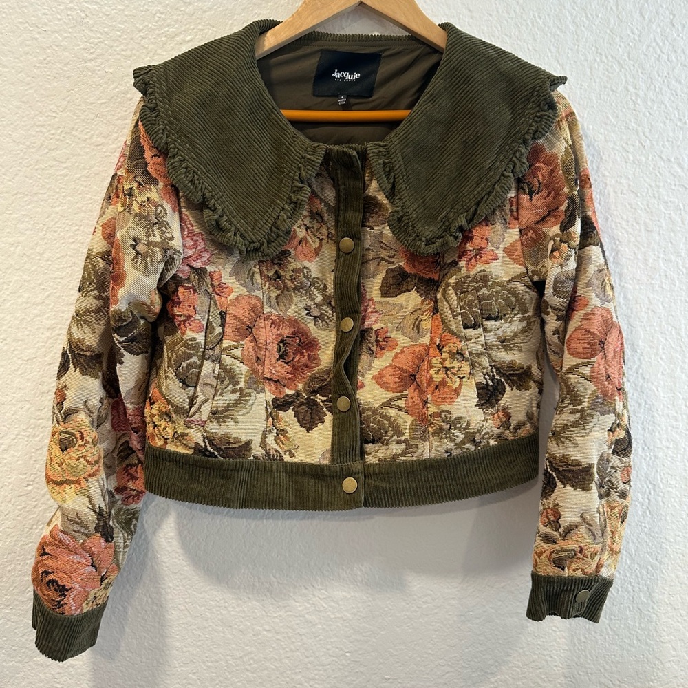 Vintage Style Jacquie The Label Floral Corduroy Women's Jacket - Picture 11 of 15